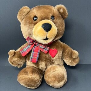 R Dakin Jason Teddy Bear 12in Brown Vintage 1986 Scrubby Bear Foundation Heart